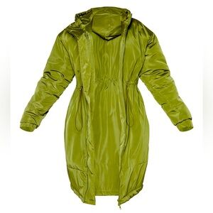 PLT Green PLUS Toggle Waist Longline Coat Size US 14